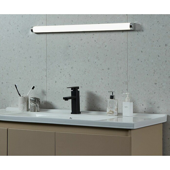 Eglo LED svetilka za ogledalo Tragacete 1  (18,5 W, Do x Š x V: 770 x 45 x 45 mm, Srebrna, Nevtralno bela) | 3018 - Wandleuchte | CACC - Wandleuchte | CAC - Indoorleuchten | CA - Beleuchtung | C - Elektro | BAUHAUS