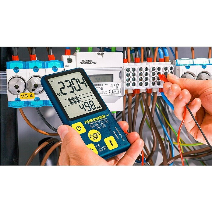 Pancontrol Digital-Multimeter (Schwarz/Blau/Gelb, L x B x H: 19 x 71 x 16 mm, 0,1 V - 600 V) | BAUHAUS