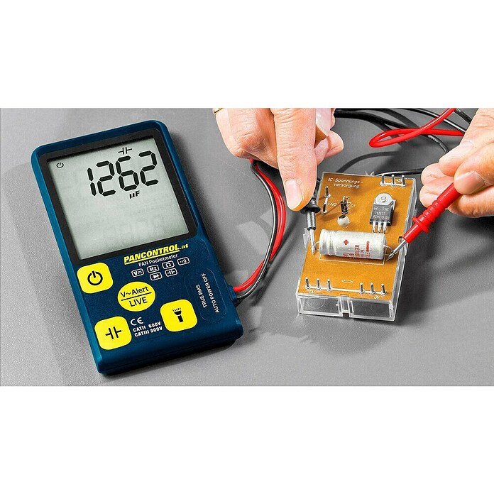 Pancontrol Digital-Multimeter (Schwarz/Blau/Gelb, L x B x H: 19 x 71 x 16 mm, 0,1 V - 600 V) | BAUHAUS