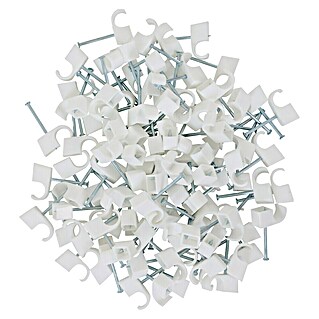 Voltomat Nagelschelle (Kunststoff, Weiß, 100 Stk., 10 Millimeter (mm), 14 Millimeter (mm))