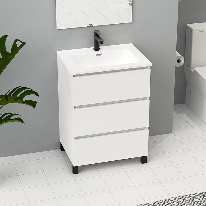 Artysan Conjunto de mueble de baño Neeko (Ancho: 60 cm, Blanco, 3 pzs.) | BAUHAUS