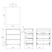 Artysan Conjunto de mueble de baño Neeko (Ancho: 70 cm, Negro, 3 pzs.) | BAUHAUS