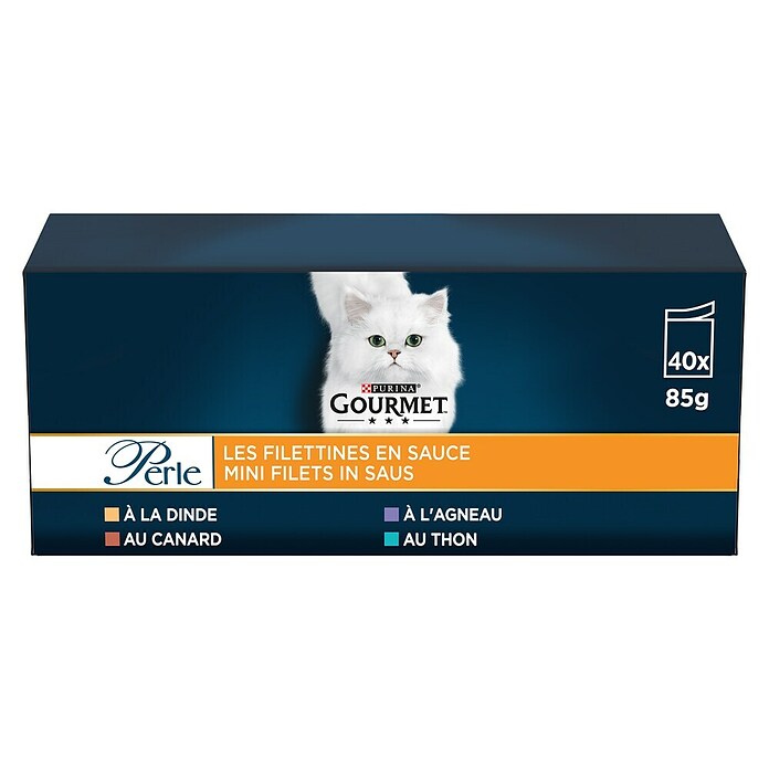 Natvoer voor katten Gourmet Perle mini filets Multipack (40 x 85 gram, Volledig voer) | BAUHAUS