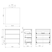 Artysan Conjunto de mueble de baño Neeko (Ancho: 80 cm, Negro, 3 pzs.) | BAUHAUS