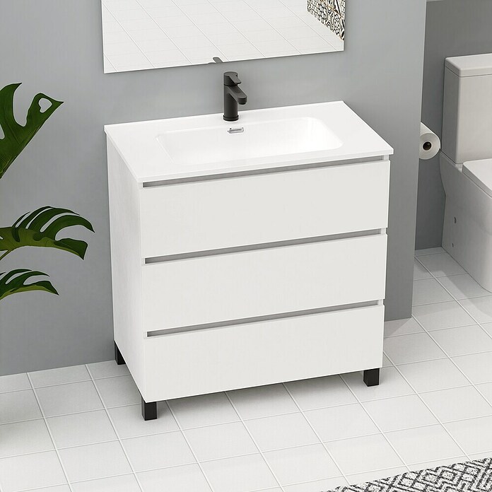 Artysan Conjunto de mueble de baño Neeko (Ancho: 80 cm, Blanco, 3 pzs.) | BAUHAUS