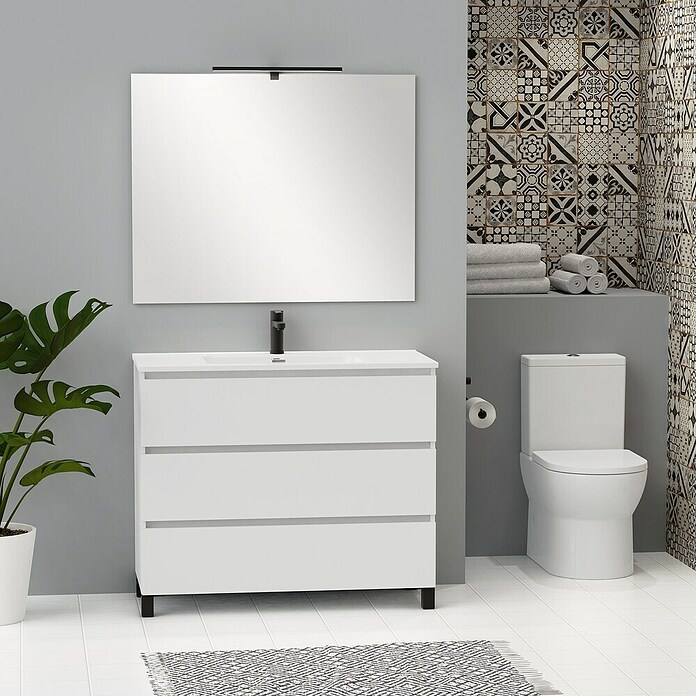 Artysan Conjunto de mueble de baño Neeko (Ancho: 100 cm, Blanco, 3 pzs.) | BAUHAUS