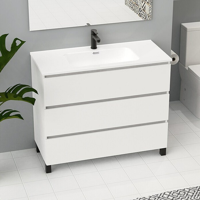 Artysan Conjunto de mueble de baño Neeko (Ancho: 100 cm, Blanco, 3 pzs.) | BAUHAUS