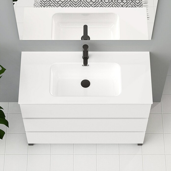 Artysan Conjunto de mueble de baño Neeko (Ancho: 100 cm, Blanco, 3 pzs.) | BAUHAUS