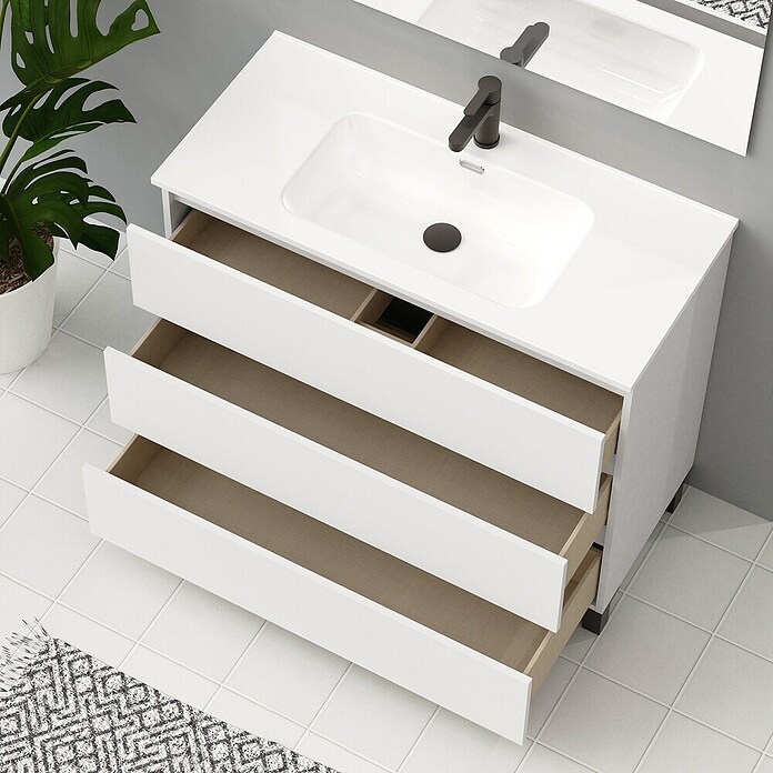 Artysan Conjunto de mueble de baño Neeko (Ancho: 100 cm, Blanco, 3 pzs.) | BAUHAUS