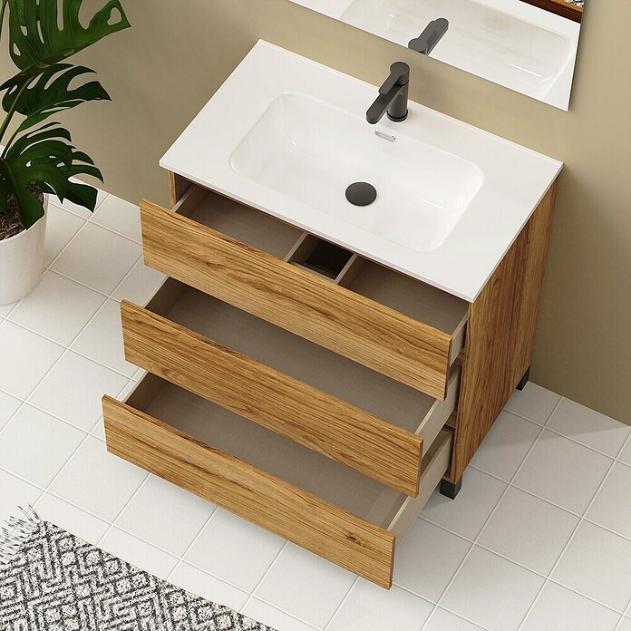 Artysan Conjunto de mueble de baño Neeko (Ancho: 90 cm, Teka, 3 pzs.) | BAUHAUS