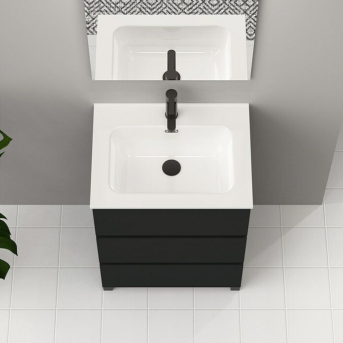 Artysan Conjunto de mueble de baño Neeko (Ancho: 70 cm, Negro, 3 pzs.) | BAUHAUS