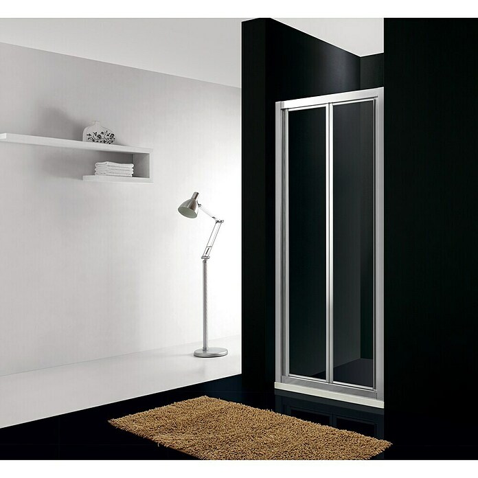 GME Mampara de ducha frontal Akord (An x Al: 90 x 195 cm, 4 mm, Plateado)