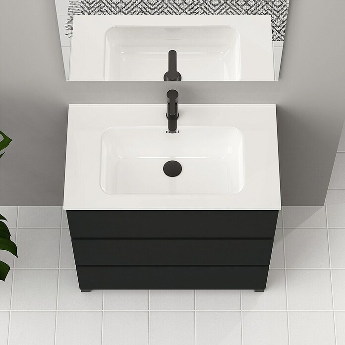 Artysan Conjunto de mueble de baño Neeko (Ancho: 80 cm, Negro, 3 pzs.) | BAUHAUS