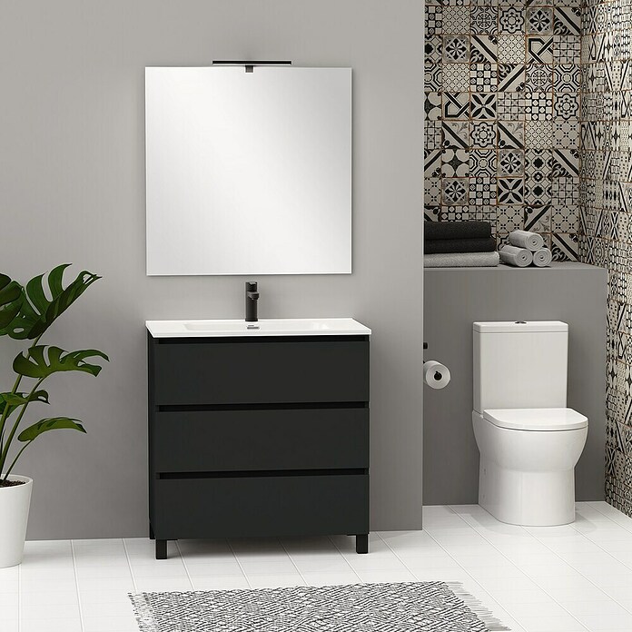 Artysan Conjunto de mueble de baño Neeko (Ancho: 80 cm, Negro, 3 pzs.) | BAUHAUS