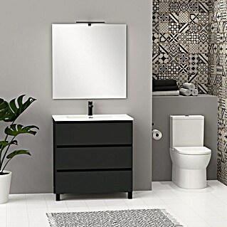 Artysan Conjunto de mueble de baño Neeko (Ancho: 80 cm, Negro, 3 pzs.)