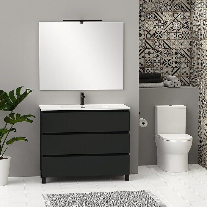 Artysan Conjunto de mueble de baño Neeko (Ancho: 100 cm, Negro, 3 pzs.) | BAUHAUS
