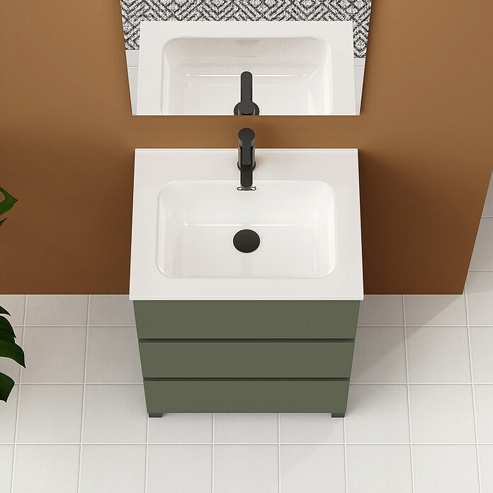 Artysan Conjunto de mueble de baño Neeko (Ancho: 70 cm, Verde musgo, 3 pzs.) | BAUHAUS