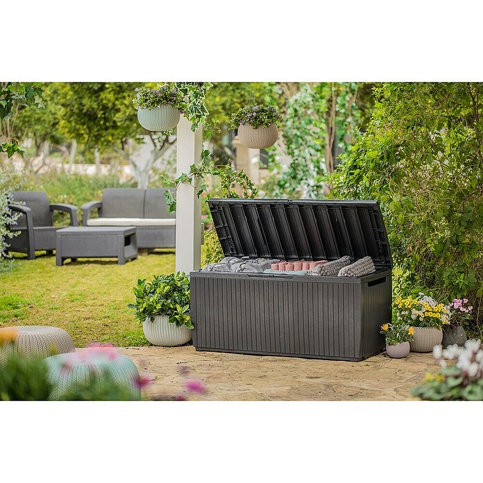 Keter Opbergbox Springwood 305L (l x b x h: 53,5 x 123 x 57 cm, Kunststof, Grijs) | BAUHAUS