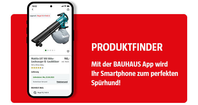 BAUHAUS App Feature: Produktfinder