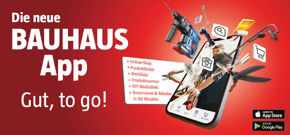 Die BAUHAUS App mit vielen Features wird vorgestellt