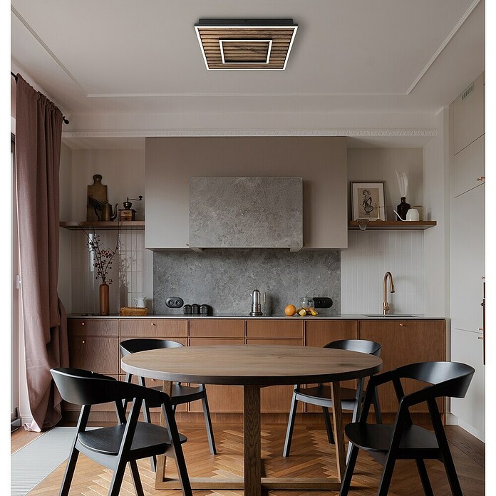 Globo LED stropna svjetiljka Woody  (D x Š x V: 300 x 300 x 60 mm, 18 W, Topla bijela) | BAUHAUS