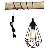 Globo Lámpara colgante LED redonda Zachar (60 W, Ø x Al: 17 x 26 cm, Negro) | BAUHAUS