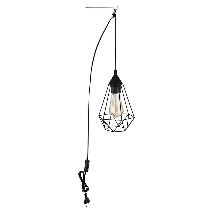 Globo Lámpara colgante LED redonda Zachar (60 W, Ø x Al: 17 x 26 cm, Negro) | BAUHAUS