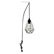 Globo Lámpara colgante LED redonda Zachar (60 W, Ø x Al: 17 x 26 cm, Negro) | BAUHAUS