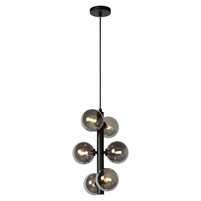 Lucide Tycho Pendelleuchte (6 x 28 W, Schwarz, L x B x H: 25,5 x 25,5 x 150 cm)