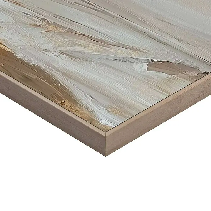 Reinders Bild Slim Frame - Summer Lady, B x H: 50 x 70 cm - Detailaufnahme eines gerahmten abstrakten Gemäldes mit erdigen Farbtönen und strukturierten Pinselstrichen.