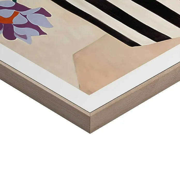 Reinders Bild Slim Frame - Funky Vase, B x H: 40 x 50 cm - Nahaufnahme eines gerahmten Kunstwerks mit floralen und abstrakten Elementen, das die Details und die Ästhetik des Produkts hervorhebt.