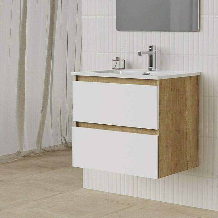 Artysan Conjunto de mueble de baño Funk (Ancho: 60 cm, Nature/Blanco, 3 pzs.) | BAUHAUS