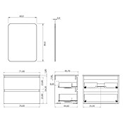 Artysan Conjunto de mueble de baño Funk (Ancho: 70 cm, Nature/Negro, 3 pzs.) | BAUHAUS