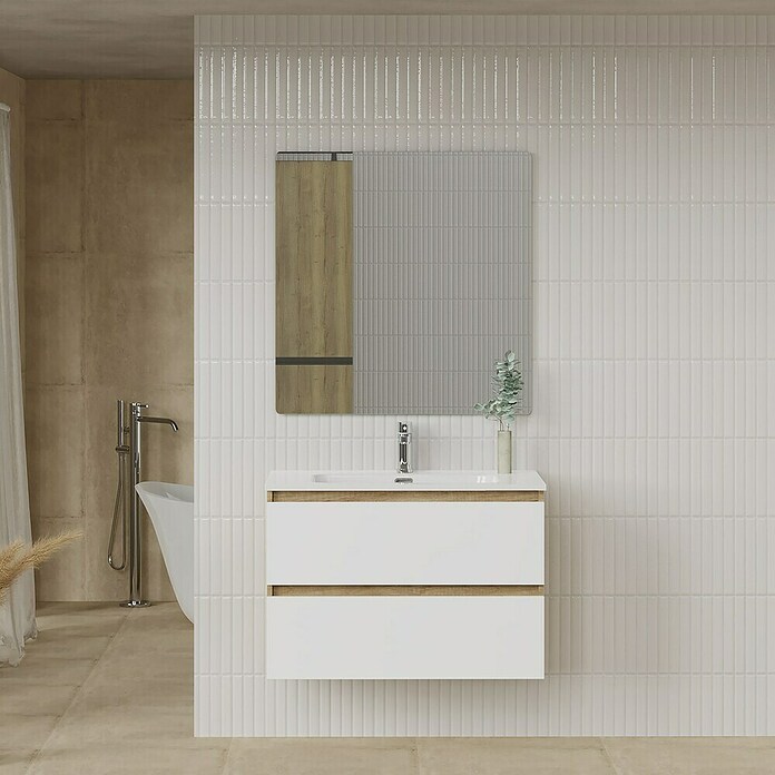 Artysan Conjunto de mueble de baño Funk (Ancho: 90 cm, Nature/Blanco, 3 pzs.) | BAUHAUS