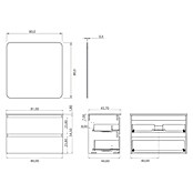 Artysan Conjunto de mueble de baño Funk (Ancho: 80 cm, Nature/Verde, 3 pzs.) | BAUHAUS