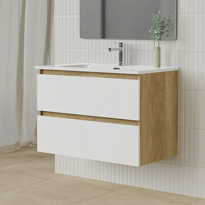 Artysan Conjunto de mueble de baño Funk (Ancho: 90 cm, Nature/Blanco, 3 pzs.) | BAUHAUS