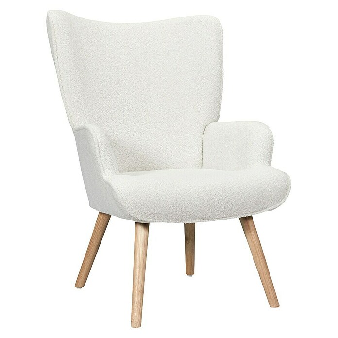 Home Deco Factory Sillón Rhea (L x An x Al: 75 x 68 x 96 cm, Blanco, Textil rizado) | BAUHAUS