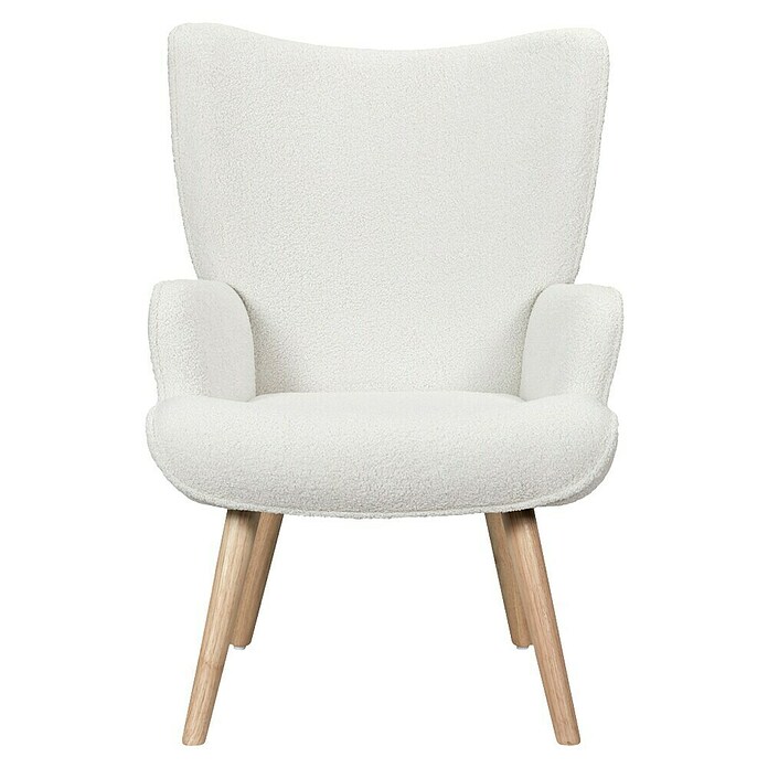 Home Deco Factory Sillón Rhea (L x An x Al: 75 x 68 x 96 cm, Blanco, Textil rizado) | BAUHAUS