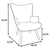 Home Deco Factory Sillón Rhea (L x An x Al: 75 x 68 x 96 cm, Blanco, Textil rizado) | BAUHAUS
