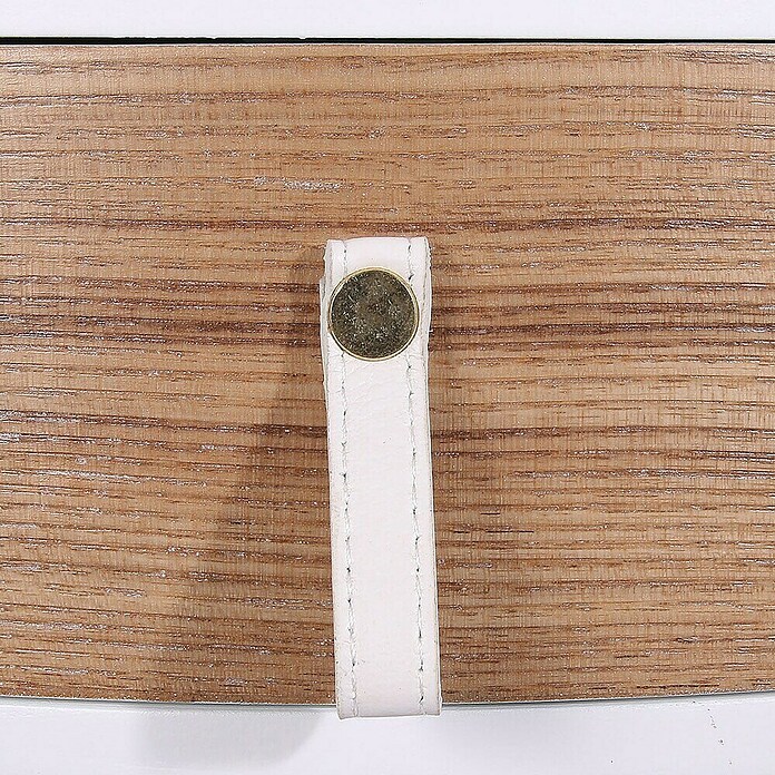 Home Deco Factory Mesa auxiliar (Ø x Al: 35 x 46,5 cm, Blanco/Madera, Número de cajones: 1 ud.) | BAUHAUS