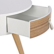 Home Deco Factory Mesa auxiliar (Ø x Al: 35 x 46,5 cm, Blanco/Madera, Número de cajones: 1 ud.) | BAUHAUS