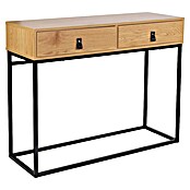 Home Deco Factory Abbot Mesa auxiliar (L x An x Al: 35 x 100 x 80,5 cm, Marrón/Negro, Número de cajones: 2 ud.) | BAUHAUS