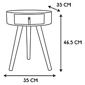 Home Deco Factory Mesa auxiliar (Ø x Al: 35 x 46,5 cm, Blanco/Madera, Número de cajones: 1 ud.) | BAUHAUS