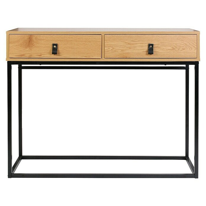 Home Deco Factory Abbot Mesa auxiliar (L x An x Al: 35 x 100 x 80,5 cm, Marrón/Negro, Número de cajones: 2 ud.) | BAUHAUS