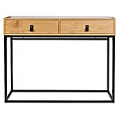 Home Deco Factory Abbot Mesa auxiliar (L x An x Al: 35 x 100 x 80,5 cm, Marrón/Negro, Número de cajones: 2 ud.) | BAUHAUS