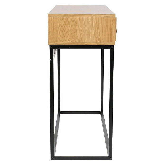 Home Deco Factory Abbot Mesa auxiliar (L x An x Al: 35 x 100 x 80,5 cm, Marrón/Negro, Número de cajones: 2 ud.) | BAUHAUS