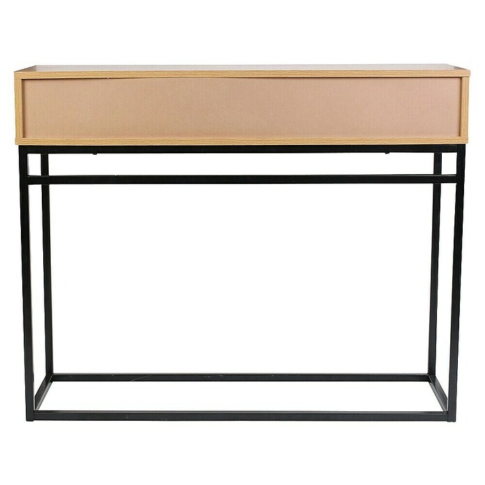 Home Deco Factory Abbot Mesa auxiliar (L x An x Al: 35 x 100 x 80,5 cm, Marrón/Negro, Número de cajones: 2 ud.) | BAUHAUS