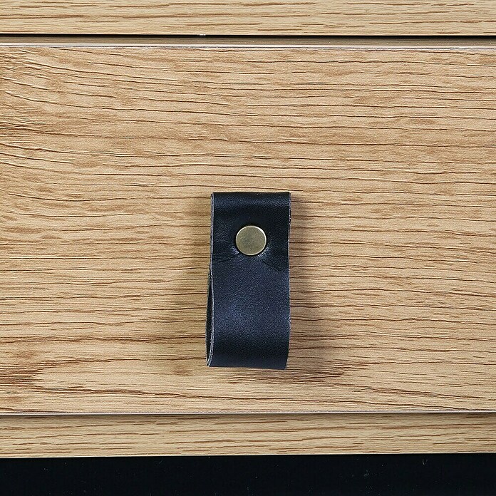 Home Deco Factory Abbot Mesa auxiliar (L x An x Al: 35 x 100 x 80,5 cm, Marrón/Negro, Número de cajones: 2 ud.) | BAUHAUS