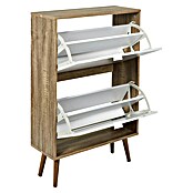 Home Deco Factory Zapatero (L x An x Al: 23,5 x 60 x 91,5 cm, Blanco/Marrón, Número de compartimentos: 2 ud.) | BAUHAUS