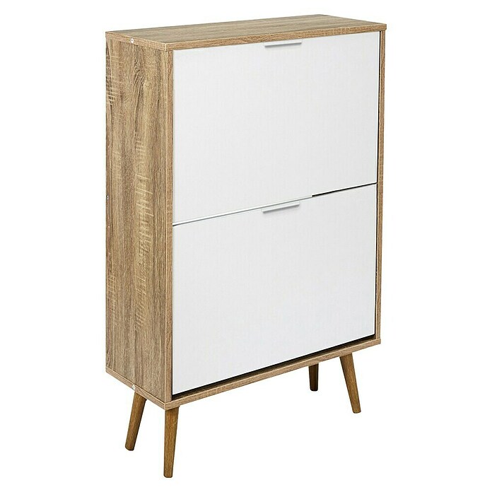 Home Deco Factory Zapatero (L x An x Al: 23,5 x 60 x 91,5 cm, Blanco/Marrón, Número de compartimentos: 2 ud.) | BAUHAUS
